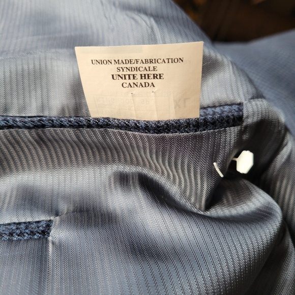 Cashmere Blazer Jack Victor Sport Coat 46 XL Blue Check Rochester Big Tall Italy - Picture 8 of 9